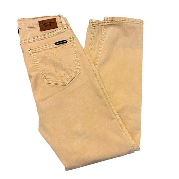 Calvin Klein High Tan Khaki Rise Slim Fit Pants Jeans Tan Size: 28 - Picture 5 of 7